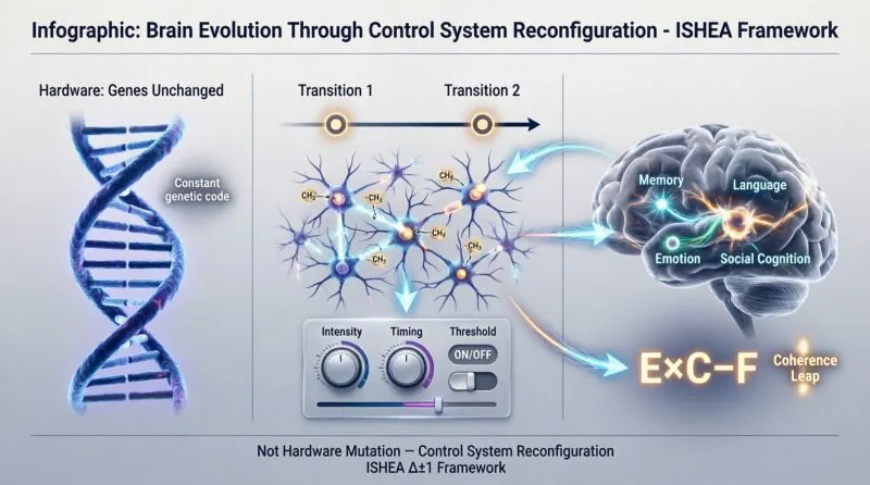 El cerebro humano no evolucionó con nuevos genes. Evolucionó con un nuevo sistema de control