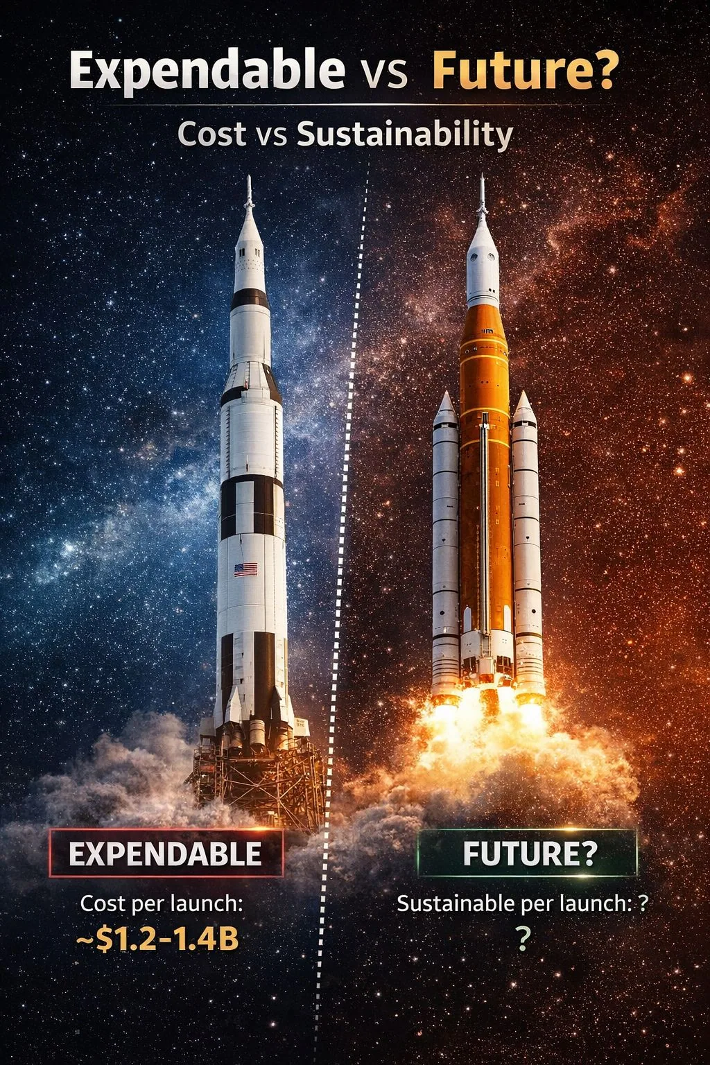Figure 1 — Artemis vs. Apollo: Same Moon, Different Efficiency