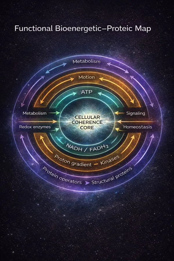 Functional Bioenergetic-Proteic Map: Visualizing Cellular Coherence