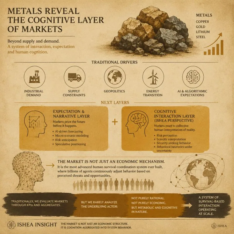 Metals reveal the cognitive layer of markets