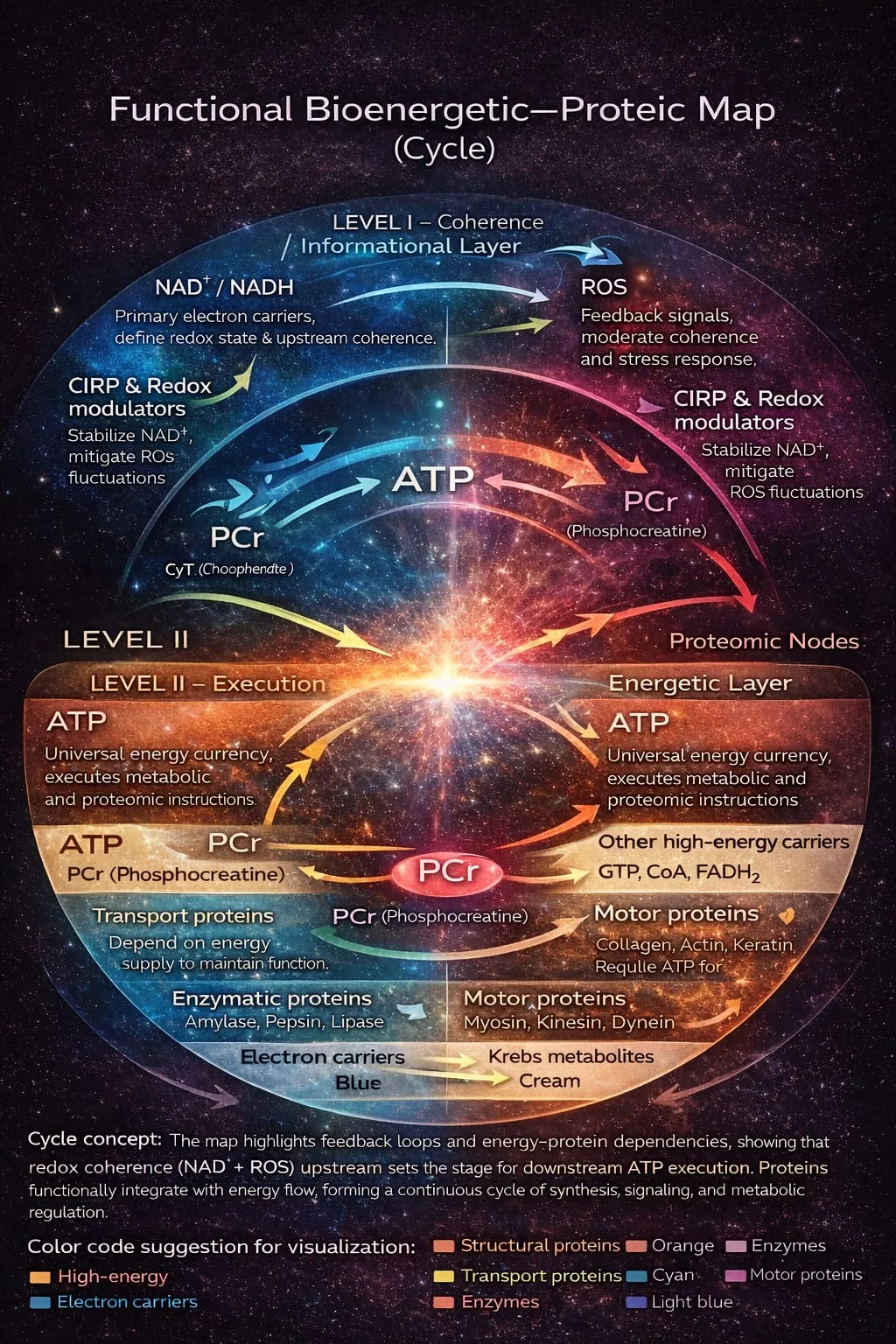 Figure 4 of 9 — Two-level bioenergetic coherence model: NAD+, ROS and ATP in the ISHEA Δ±1 framework